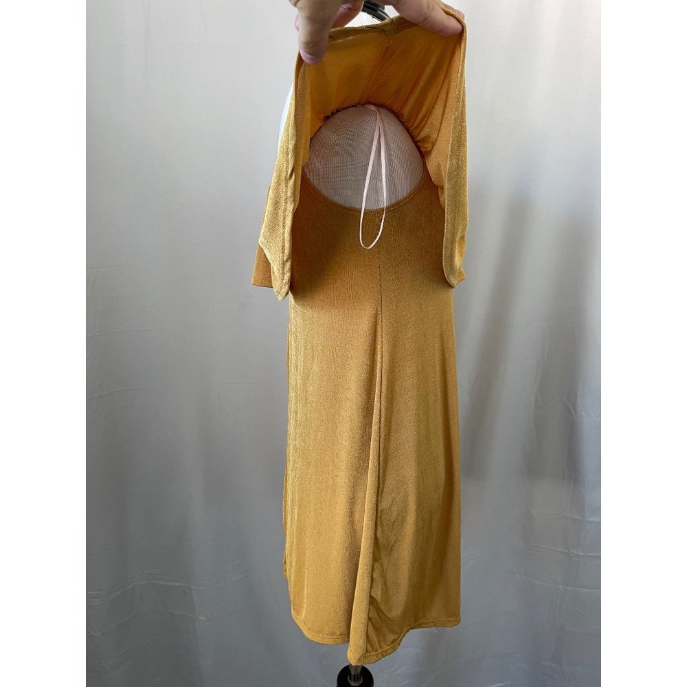 Timing Gold Shimmer Sleeveless / Off-the-Shoulder Ruffle Top Knit Blouse / Dress - Picture 5 of 12